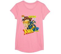 Marvel X-Men Cyclops Mutant T-Shirt Style Bande dessinée Vieilli T-Shirt, Fille, Rose, XS
