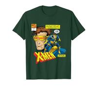 Marvel X-Men Cyclops Mutant T-Shirt Style Bande dessinée Vieilli T-Shirt, Homme, Vert Forêt, M