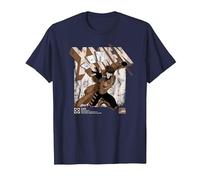 Marvel X-Men Gambit Info T-Shirt, Homme, Bleu Marine, S