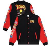 Marvel X-Men Snap Varsity Veste pour homme - Veste Letterman pour adultes avec patchs brodés - Vestes universitaires cool, noir, Large