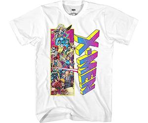 Marvel X-Men Team Wolverine Gambit Rogue Cyclopes 90's T-Shirt pour Homme, Blanc, Taille M