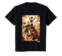 Marvel X-Men Wolverine Cyclops Jean Grey T-Shirt, Enfant, Noir, 6 Ans