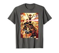 Marvel X-Men Wolverine Cyclops Jean Grey T-Shirt, Homme, Asphalte, S