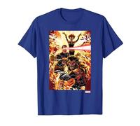 Marvel X-Men Wolverine Cyclops Jean Grey T-Shirt, Homme, Bleu Royal, S