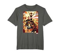 Marvel X-Men Wolverine Cyclops Jean Grey T-Shirt, Homme Grandes Tailles, Asphalte, 2X Tall