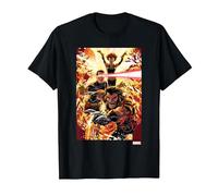 Marvel X-Men Wolverine Cyclops Jean Grey T-Shirt, Homme, Noir, S