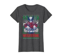 Marvel X-Men Wolverine Noël Tree Ugly T-Shirt, Femme, Chiné Foncé, M