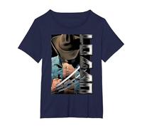 Marvel X-Men Wolverine Old Man Logan Profile T-Shirt, Femme Grandes Tailles, Bleu Marine, 2X