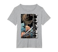 Marvel X-Men Wolverine Old Man Logan Profile T-Shirt, Femme Grandes Tailles, Gris Chiné, 5X