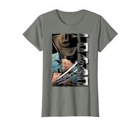 Marvel X-Men Wolverine Old Man Logan Profile T-Shirt, Femme, Vert Kaki chiné, M