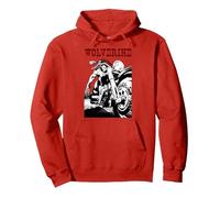 Marvel X-Men Wolverine Young Biker Logan Motorcycle Sweat à Capuche, Unisexe pour Adultes, Rouge, XL