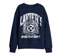 Marvel Xmen Professor Xaviers Athletic Dept Sweat-Shirt pour Enfant, Bleu Marine, 7-8 Ans