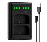 Marveleese Compatible avec batterie Panasonic DMW BLK22 E - Chargeur USB Dual LCD - (entrée USB-C ou micro USB)