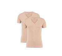 Marvelis Body Fit Lot de 2 t-shirts à col en V - Beige - Small