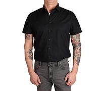 Marvelis Chemise à manches courtes en popeline noire avec col New Kent - Noir - Medium