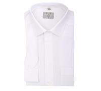 Marvelis Chemise à Manches Longues Comfort Fit Unie en Popeline de Coton Pur, Blanc 00, 46