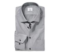 Marvelis Chemise à manches longues pour homme, coupe ajustée, couleur unie, 13 New Kent, Noir 68., 43