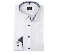 Marvelis Chemise à manches longues pour homme, coupe ajustée, unie, 18 New York Kent, Blanc 10, 44