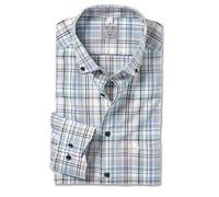 Marvelis Chemise à manches longues pour homme, coupe confortable, à carreaux, col boutonné 04, Vert 45, 42