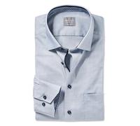 Marvelis Chemise à manches longues pour homme, coupe confortable, sergé, 13 New Kent, Bleu 11., 41