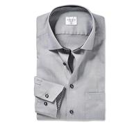 Marvelis Chemise à manches longues pour homme, coupe Dern-fit, sergé, 13 New Kent, Gris argenté 63, 41