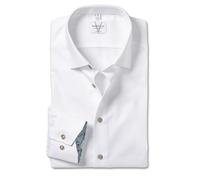 Marvelis Chemise à manches longues pour homme, coupe non ferroviaire, unie, 13 New Kent, Blanc 00, 45