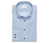 Marvelis Chemise d'affaires à manches longues pour homme, impression rotative, coupe moderne, New Kent, Bleu 11., 43