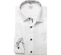 MARVELIS Chemise habillée de coupe moderne avec boutons bleu marine, blanc, 42