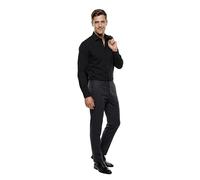 Marvelis Chemise moderne manches longues avec poche poitrine en popeline,44,Noir