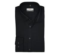 Marvelis Chemise pour homme Super Slim | Manches longues 64 cm | 100 % coton, Noir , 38