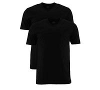 Marvelis Lot de 2 t-shirts à col en V noirs unis 2817/12/68 - Noir - X-Large
