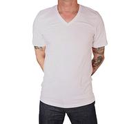 MARVELiS Lot de 2 t-shirts à manches longues et col en V Blanc - Blanc - Large