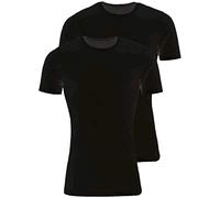 Marvelis Lot de 2 t-shirts Body Fit avec col rond en noir, Noir , XXL