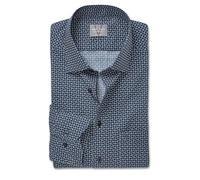 Marvelis New Kent 702584 Chemise d'affaires à manches longues pour homme, impression rotative, coupe confortable non ferreuse, Marine 18., 43