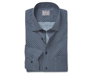 Marvelis New Kent 702584 Chemise d'affaires à manches longues pour homme, impression rotative, coupe confortable non ferreuse, Marine 18., 43