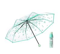 Marvellous Parapluie Pliant Transparent, Parapluie Transparent, Parapluie Princesse à la Mode, Parapluie Pliant Stitch, Parapluie Coupe-Vent Extérieur pour Enfants, Filles, Garçons (Vert)