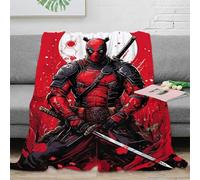 Marvels Deadpool Literie Impression 3D Couverture Super Douce Et Douillette en Microfibre Cadeau Peluche Lit pour Garçons Et Filles pour Enfant Voyage 80x90inch(200x230cm)