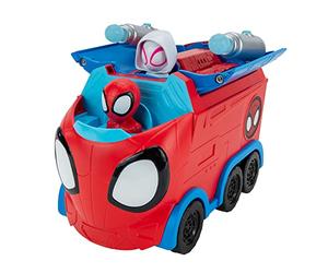 Marvel's Spidey et Ses Incroyables Amis Spinning Laster Ghost Camion TOURNANT Web-Véhicule Transformable 3 en 1 de 20 cm-Jouets mettant en scène Les Spideys de Votre Quartier, SNF0081, Multicolore