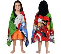 Marvel's the Avengers Serviette de Bain avec Capuche Garcon, Coton Poncho de Bain Enfant, Douce et Absorbante Natation Piscine Serviette de Plage,Voyage Accessoires,Ete Cadeau Garcon (Multi Avengers)