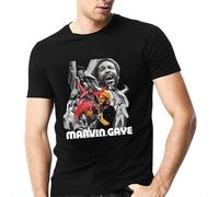 Marvin Gaye T Shirt Men's Fashion Cotton Comfortable Short Sleeve Tee Top Black XL