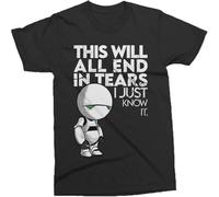 Marvin The Paranoid Android This Will All End in Tears T Shirt Black M