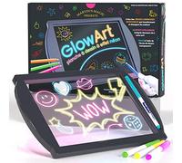 Marvin's Magic- Tablette à Dessin Lumineuse Glow Art pour Enfants - Comprend Une Planche à Dessin à Effet néon avec Un Support intégré et 4 Crayons Magiques fluorescents - Noir