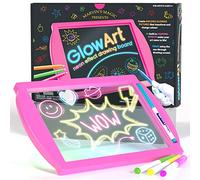 Marvin's Magic - Tablette à dessin lumineuse Glow Art pour enfants - Comprend une planche à dessin à effet néon avec un support intégré et 4 crayons magiques fluorescents - Rose
