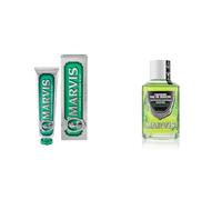 Marvis Dentifrice Menthe Forte Classique, 85 ml + Marvis Bain de Bouche Concentré Menthe Verte, Sans Alcool, 120 ml