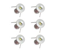MARVIX 6 x spots LED 12 V Mini 0,5 W IP65 Étanches Blanc chaud 3000 K pour caravane, camping-car, camping-car ou bateau Éclairage plafonnier