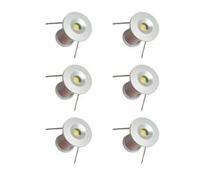 MARVIX 6 x spots LED 12 V Mini 0,5 W IP65 Étanches Blanc chaud 3000 K pour caravane, camping-car, camping-car ou bateau Éclairage plafonnier