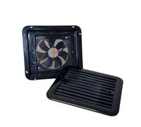 Marvix Extracteur d'air latéral 12 V Noir 205 x 185 mm pour caravane, camping-car, camping-car