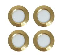 Marvix Lot de 4 spots LED 12 V avec interrupteur tactile à intensité variable pour camping-car, caravane, bateau, doré