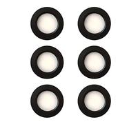 MARVIX Lot de 6 spots LED noirs 12 V 24 V à intensité variable pour camping-car, caravane, camping-car et bateau (blanc chaud 3000 K)