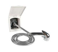 Marvix Prise de douche extérieure blanche et pommeau de douche à gâchette pour camping-car, caravane, camping-car, boîte à chevaux